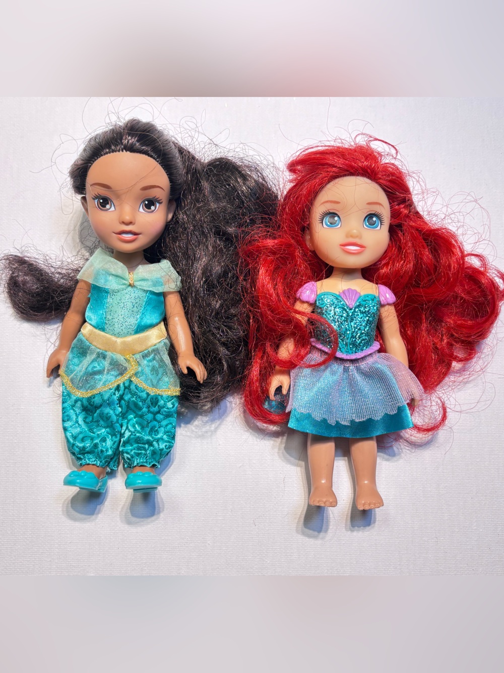 Disney Princess Petite Doll Bundle - 6" Ariel & Jasmine Toddler Dolls